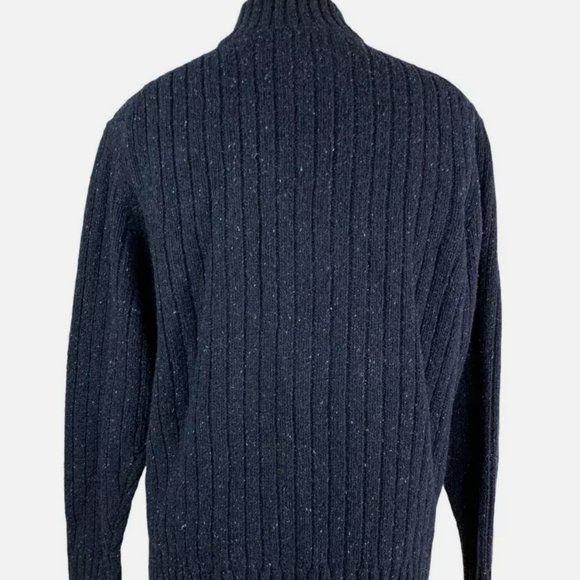 Brunella Gori Men’s XXL Sweater 1/4 Button Lambswool Nylon Blue Unique - Picture 2 of 9